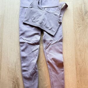 SET Active Ribbed Light Purple Set